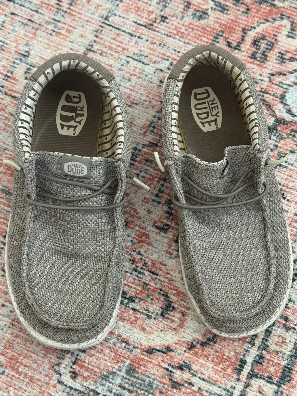 Hey Dude Kids Slip-On Sneakers in Light Gray Knit